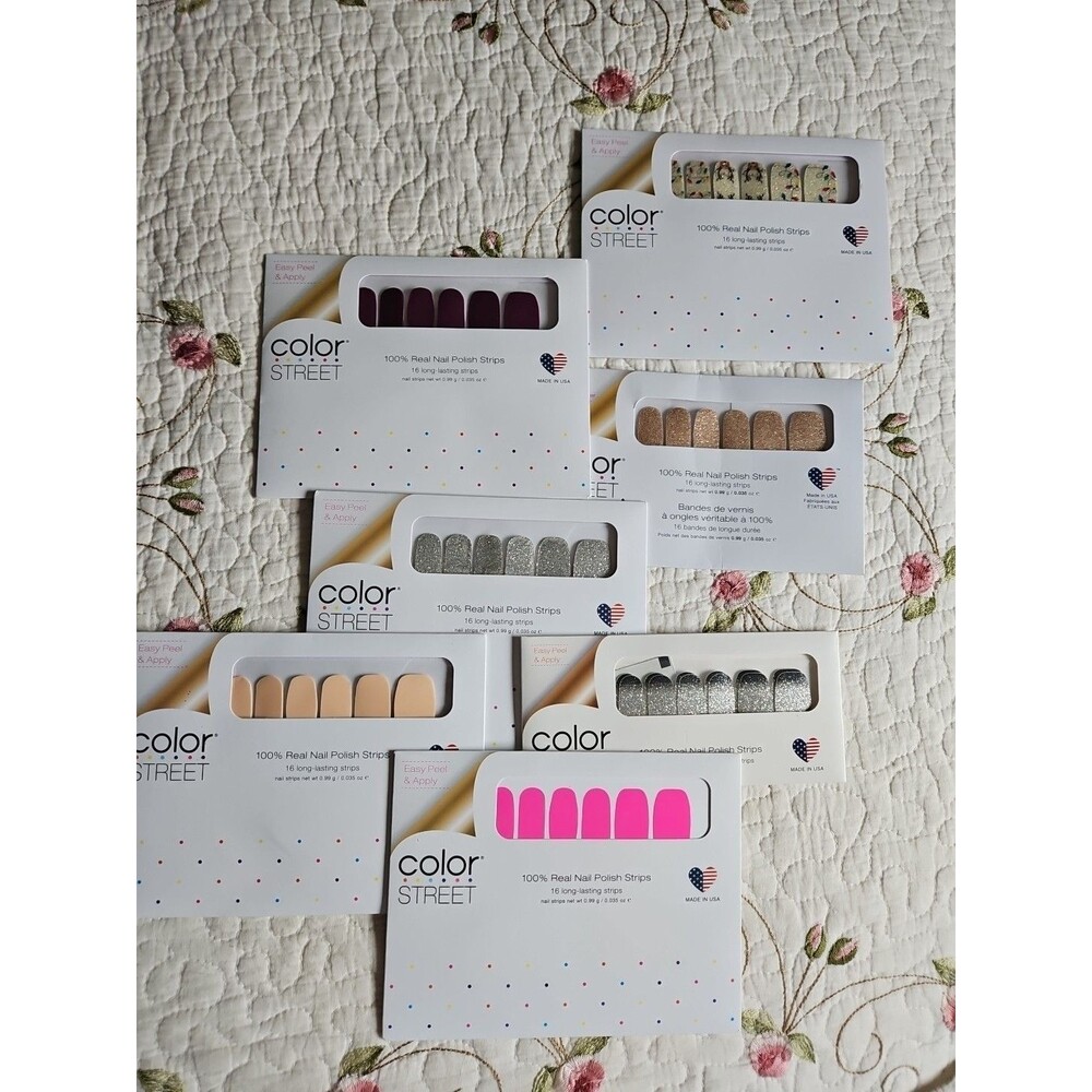 Lot Of 7 Color Street Long Lasting Nail Polish Strips